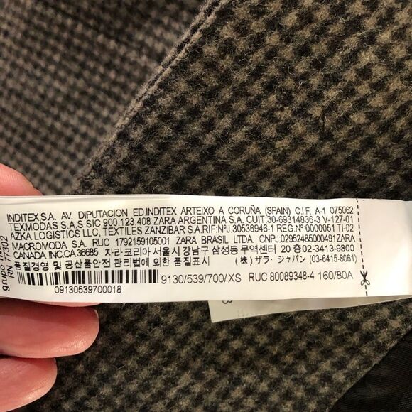 ZARA Oversized Two Button Plaid Blazer Jacket w/Elbow Patches Size XS - Picture 14 of 16